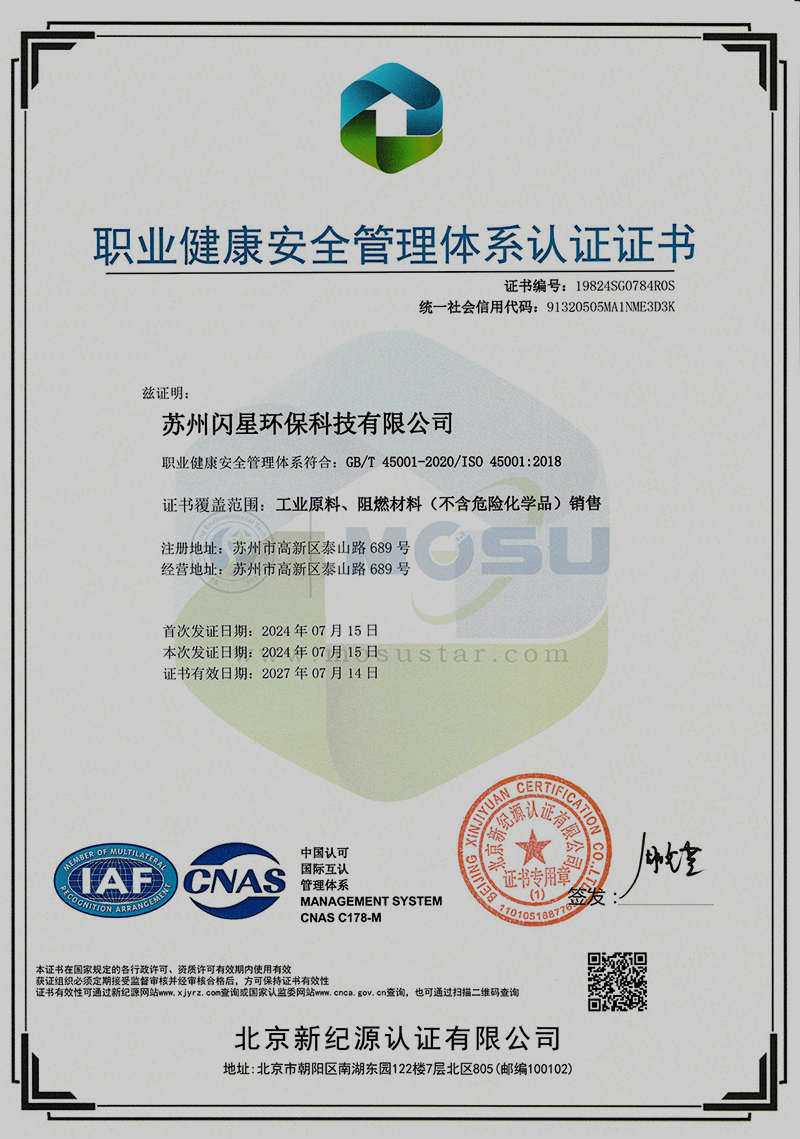 ISO 45001 职业健康安全管理体系认证